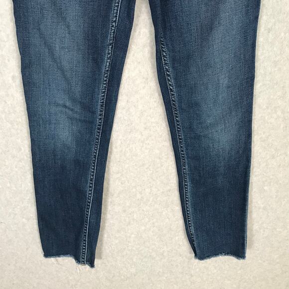Calvin Klein Jeans Womens Size 29 Skinny Raw Frayed Hem Whiskers Faded Button - Picture 3 of 12